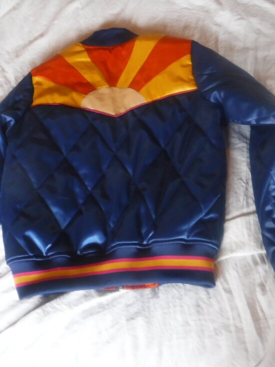 Classic Rock Couture 1970 Arizona Desert Insp Navy RISING SUN Bomber Jack Size S - Picture 8 of 9